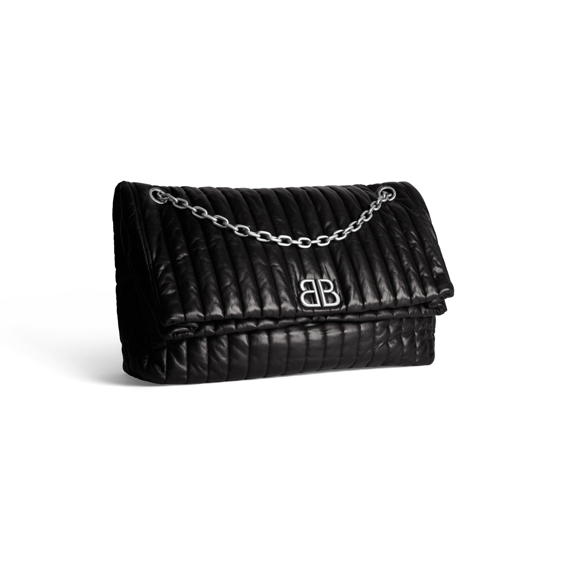 WOMEN'S MONACO LARGE CHAIN BAG QUILTED IN BLACK